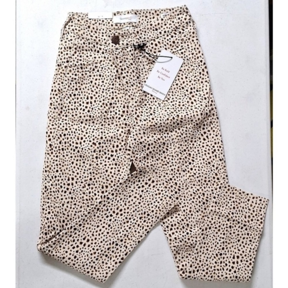 NWT. SkinnyGirl Reagan High-Rise Skinny Ankle Jeans - Cheetah Animal Print 24W